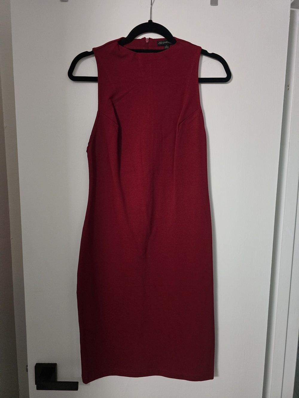 Shinestar Burgundy Sleeveless Dress